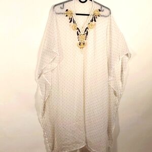 Swim suite cover-up Beaded Sheer polka dot Size Large